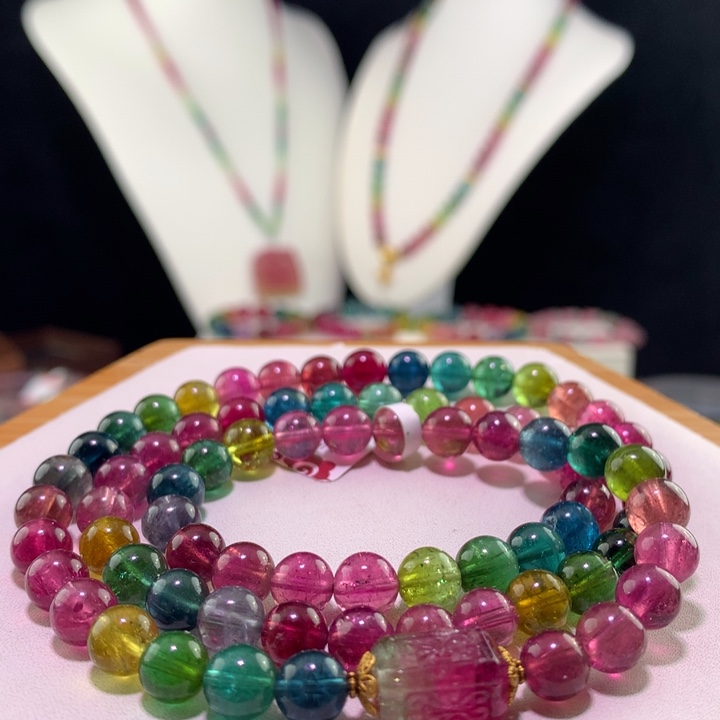 双色碧玺手链未镶嵌