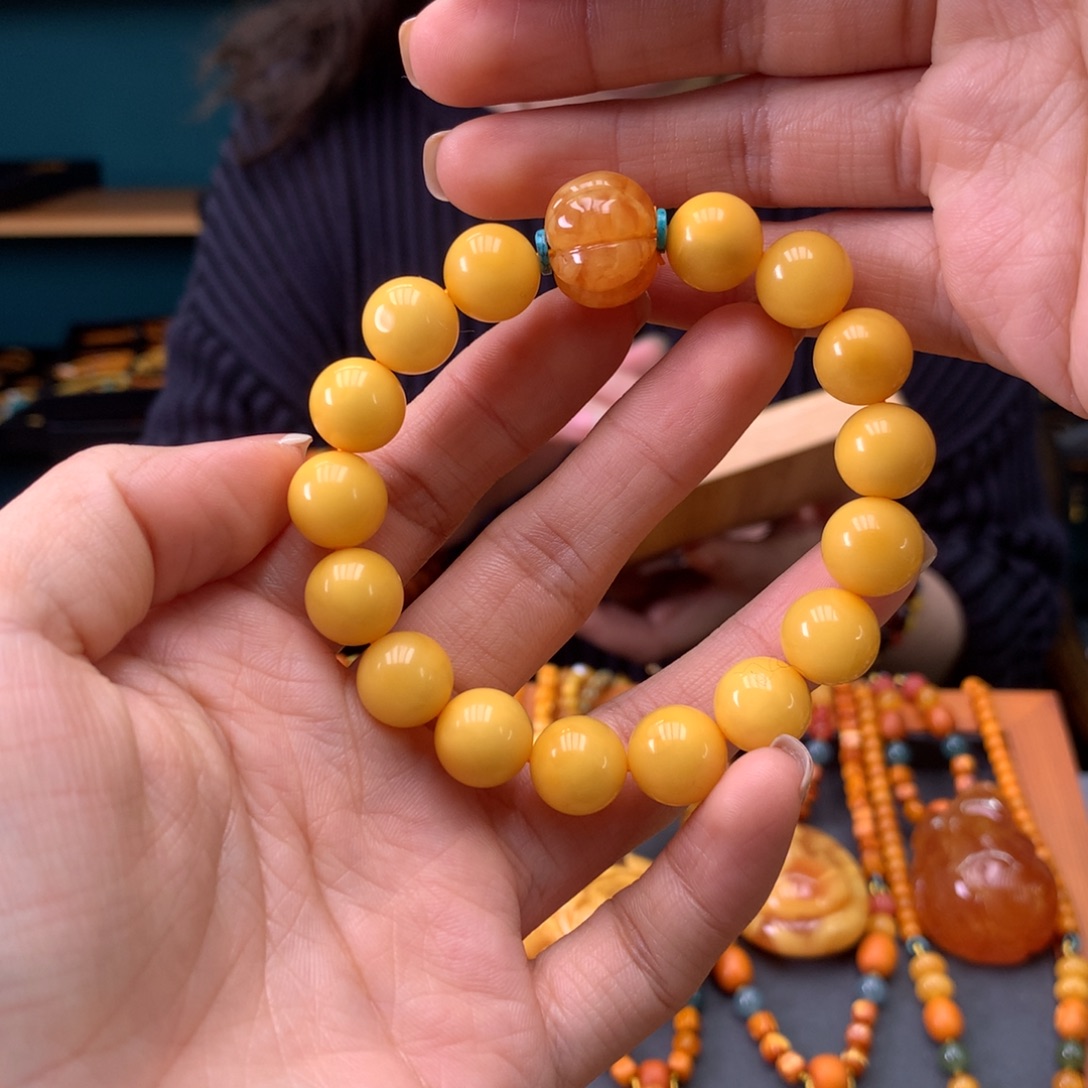 蜜蜡未镶嵌手串天然