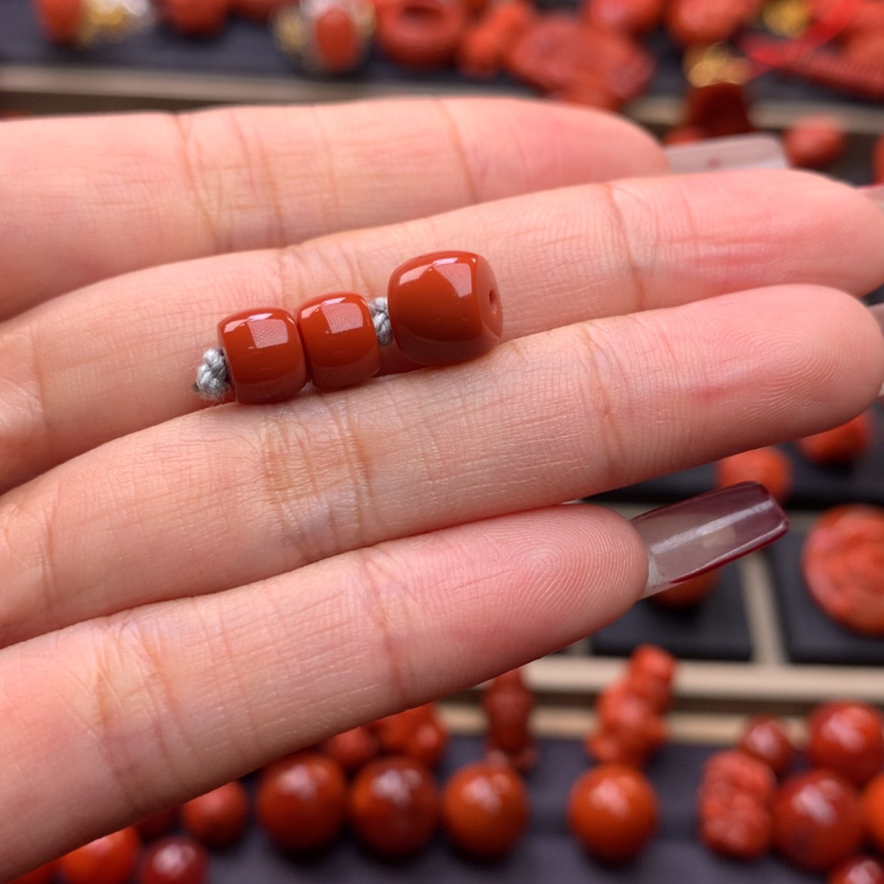 【闪购商品】南红玛瑙直切珠未镶嵌