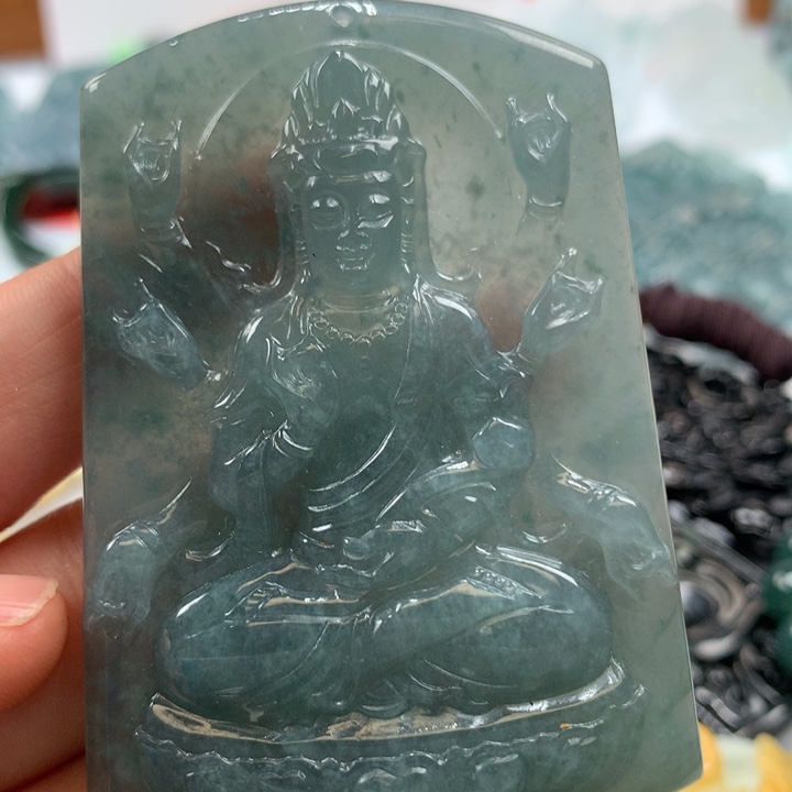 翡翠颈饰未镶嵌保真天然A货翡翠