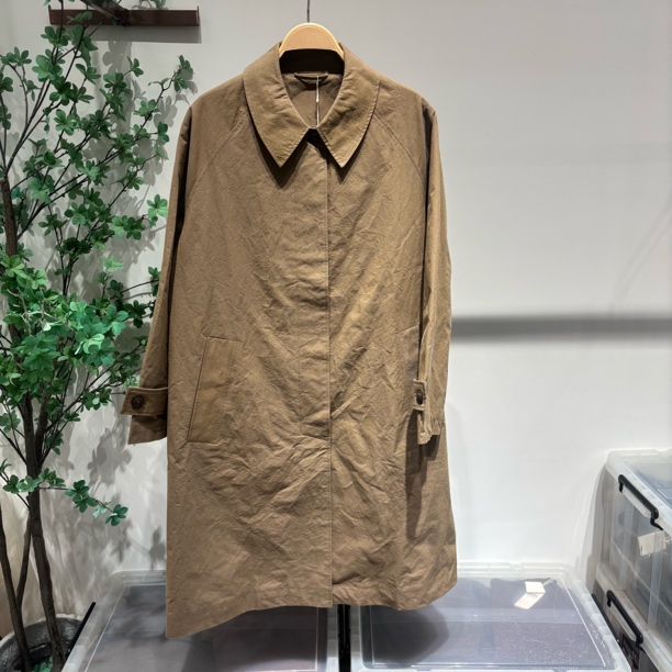 纯棉纸感盐缩翻领风衣