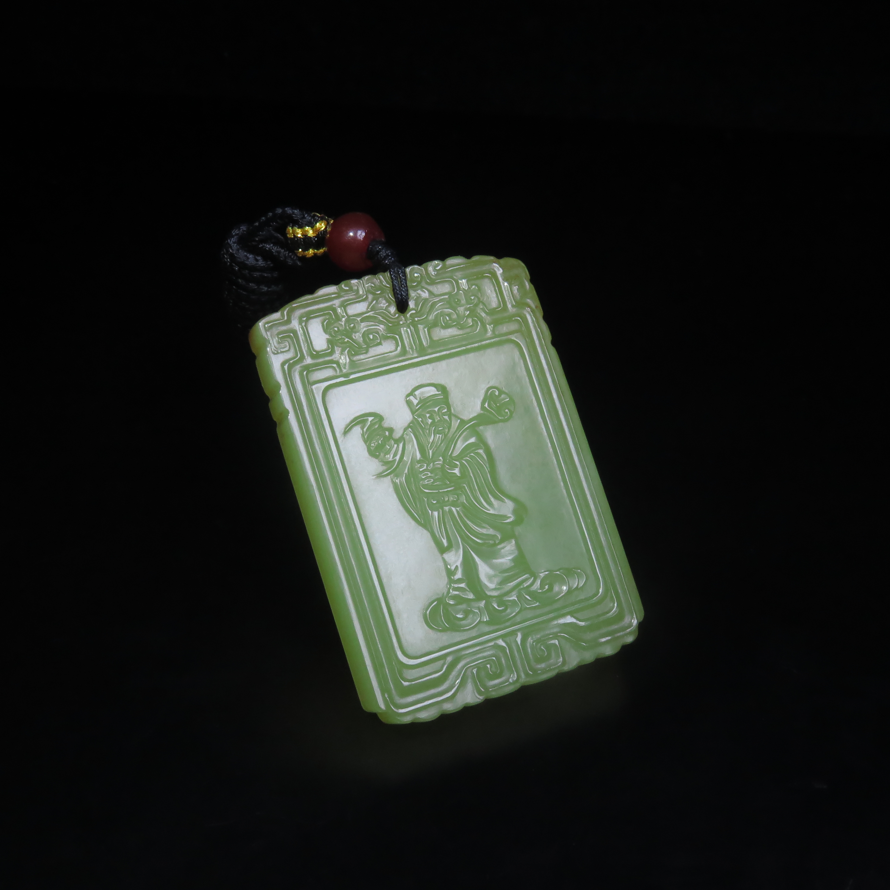 民国黄玉财神牌饰/MZ571863/和田玉/民族文物