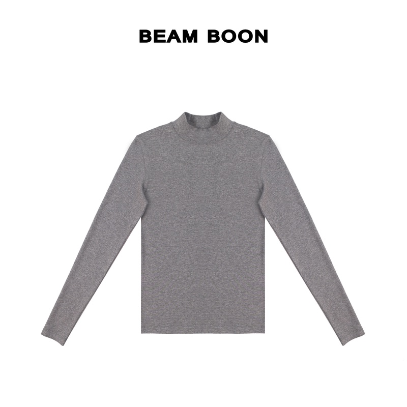 Beam Boon |【澳白打底】软绵珍珠微粒白羊绒混纺弹力显瘦打底上衣