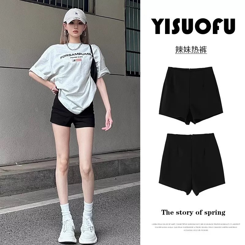 【夏季款】高腰短裤罗马面料韩版女团弹力显瘦高腰百搭时尚外穿in