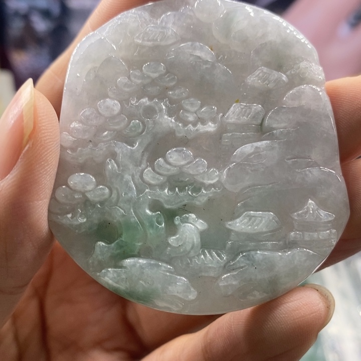 宋***绿翡翠未镶嵌吊坠(不含链)2826