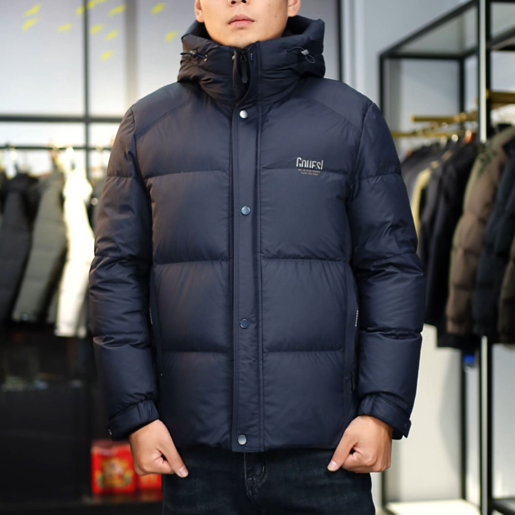 男极寒系列厚款连帽高充绒保暖白鸭绒商务休闲冬季新款羽绒服外套