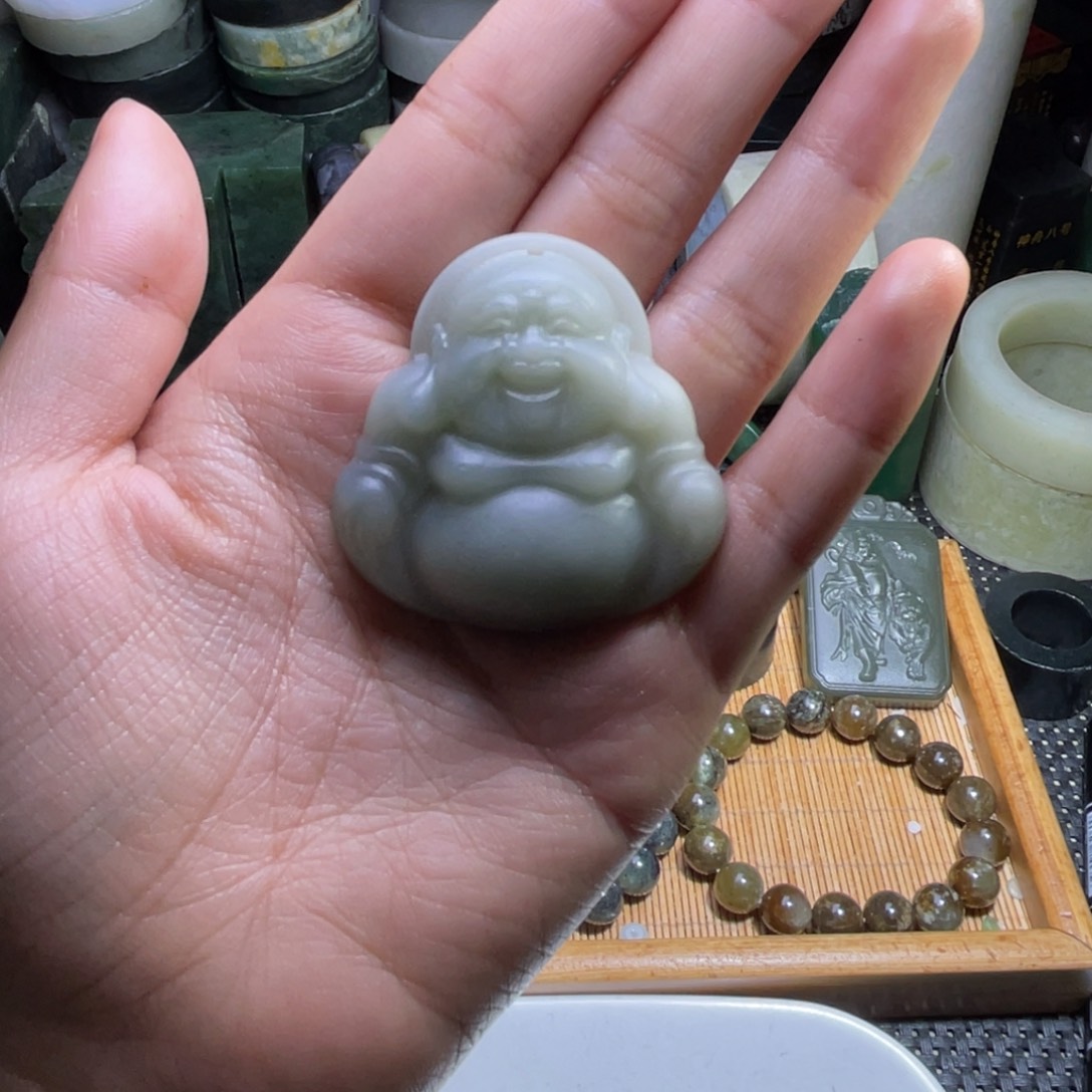 未镶嵌和田玉珠宝半成品銘*