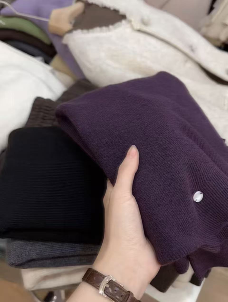 七言家巨好穿  #韩系火爆半高领贝壳糯米打底1106