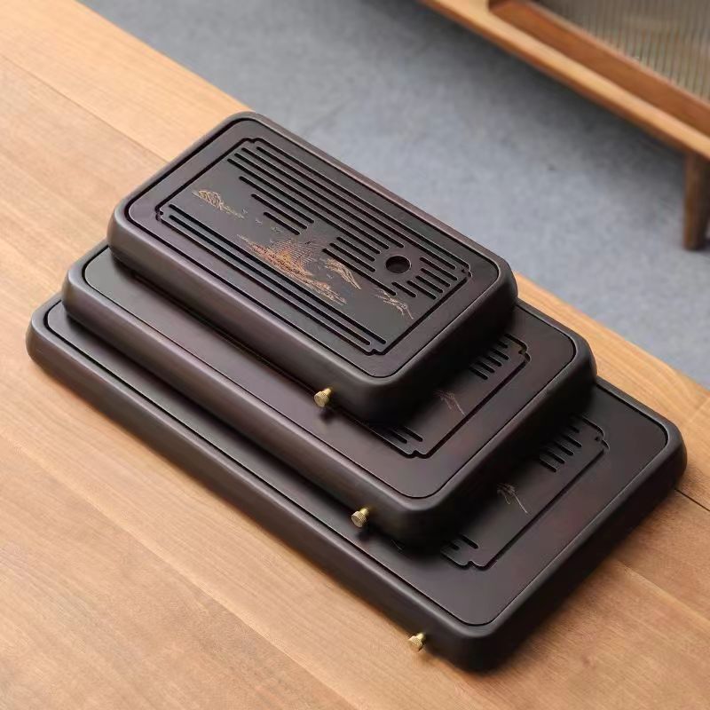 一帆风顺蓄排茶盘多功能干泡台盘两用沥水楠竹简约大气长方形小型