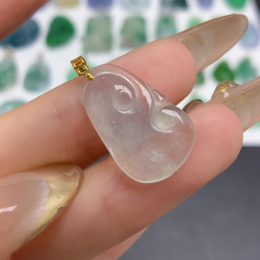 翡翠颈饰18K金镶嵌8888888888888888