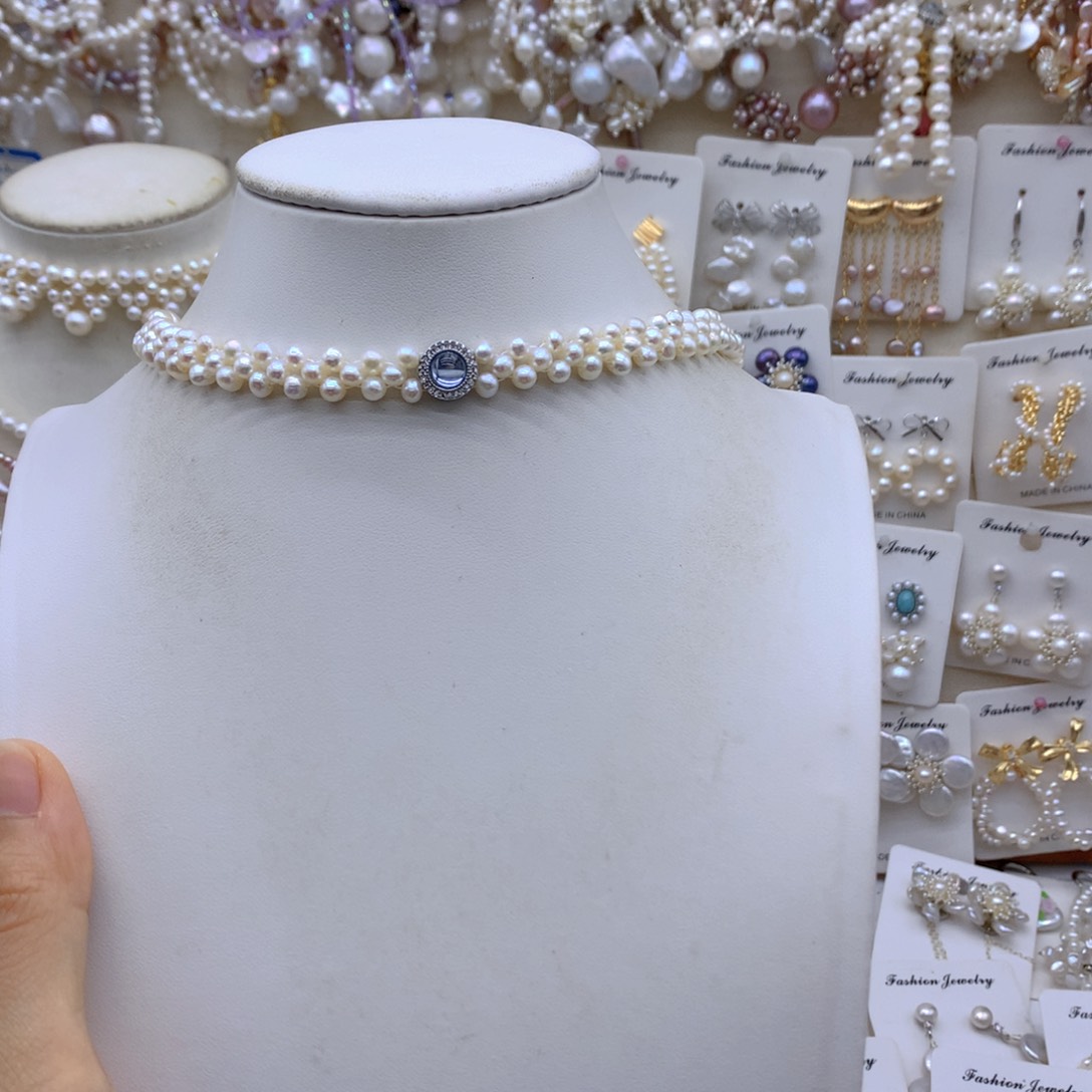 小***羔合金淡水珍珠项链耳饰