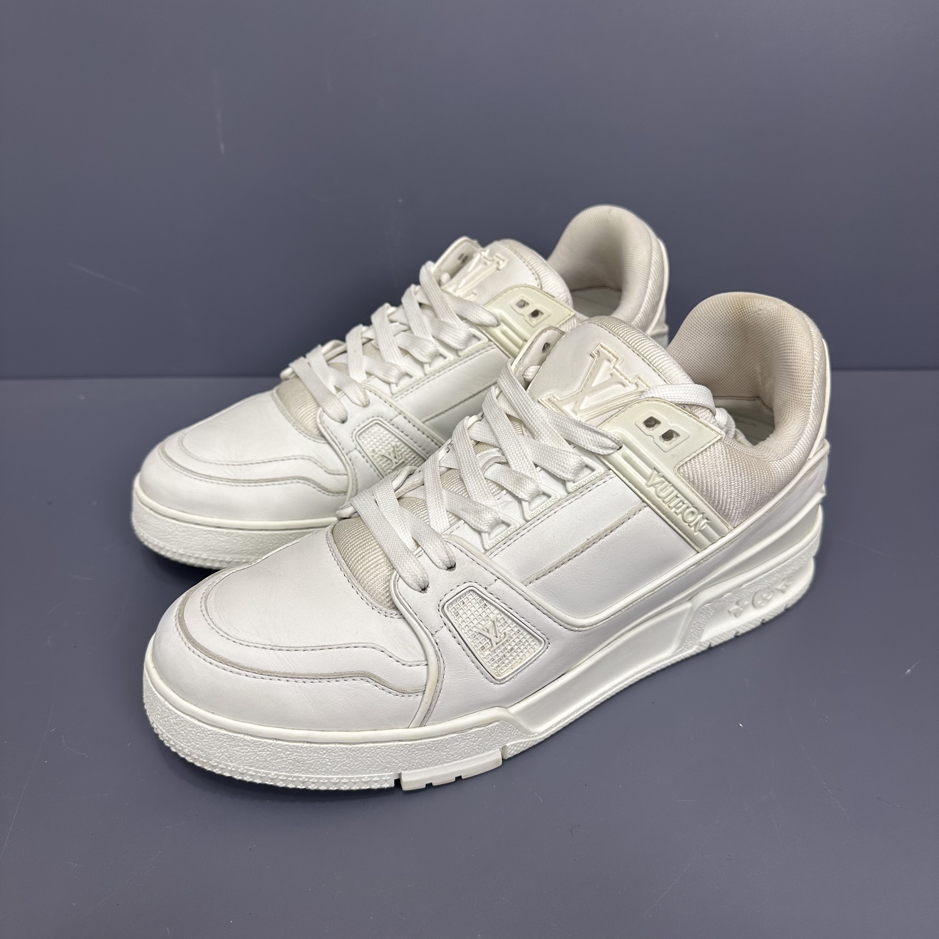 95新 LouisVuitton/路易威登 41 trainer白休闲鞋内衬瑕疵内长275