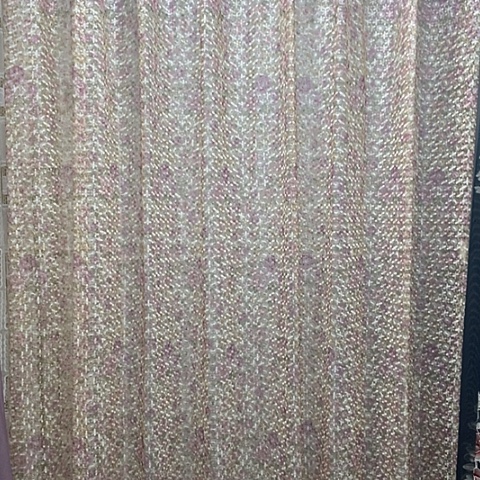 法式小碎花10米纱帘打孔