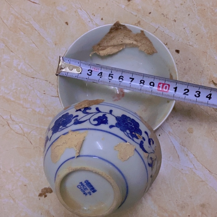 摆件2个11.5厘米芙蓉花碗