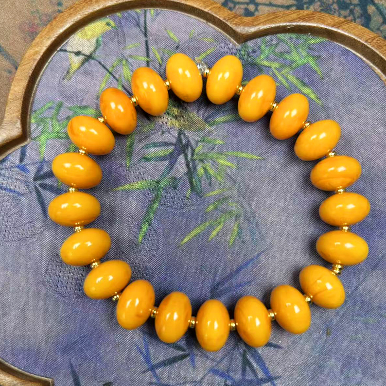 W0040鎏金隔珠焦糖单圈手串