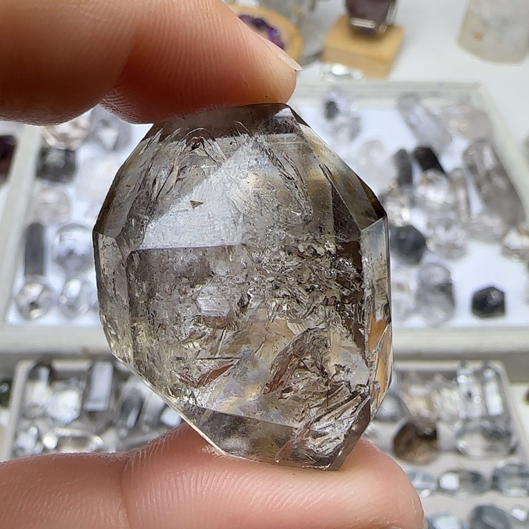 *****水晶未镶嵌珠宝半成品闪灵水胆随形