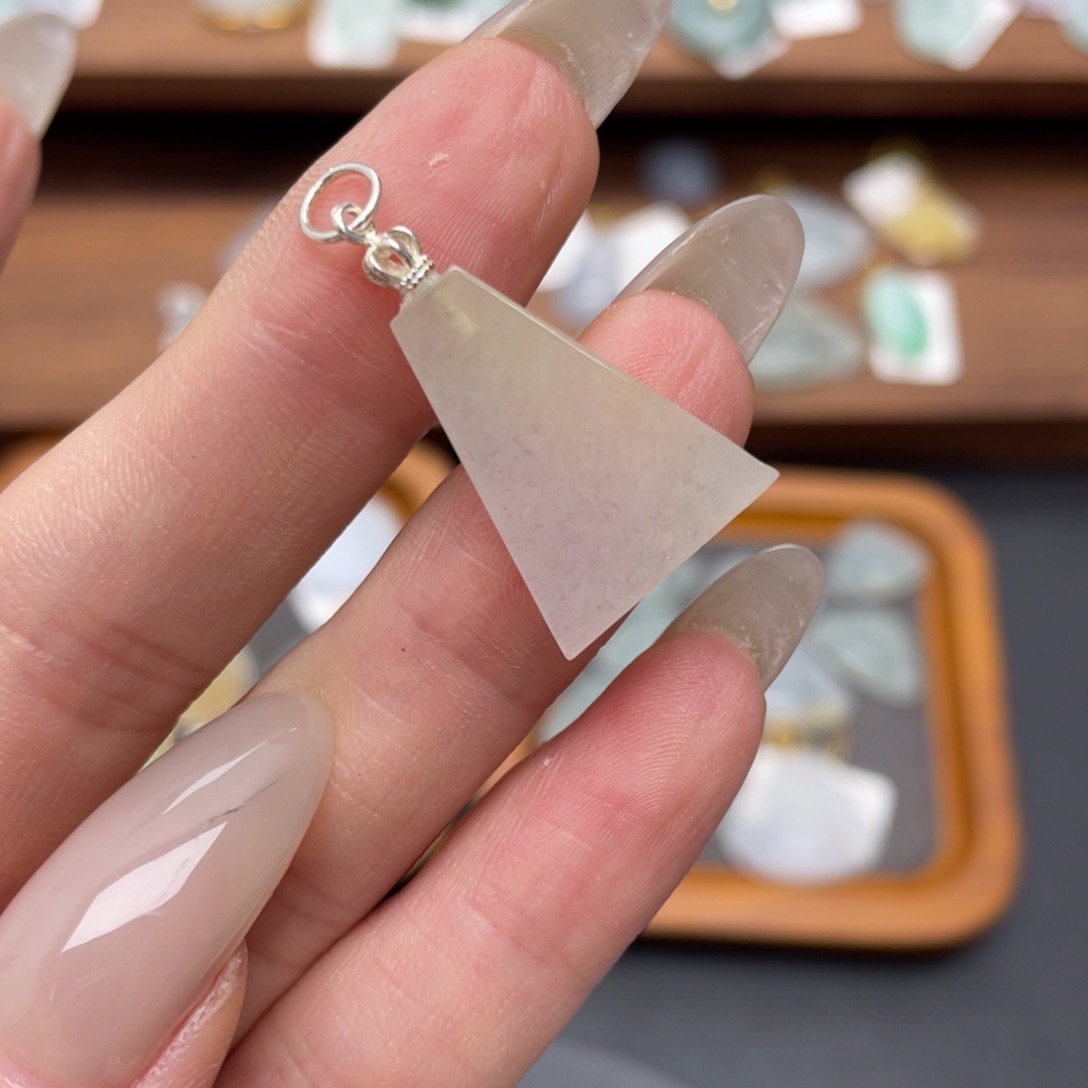 翡翠银S925镶嵌吊坠(不含链)