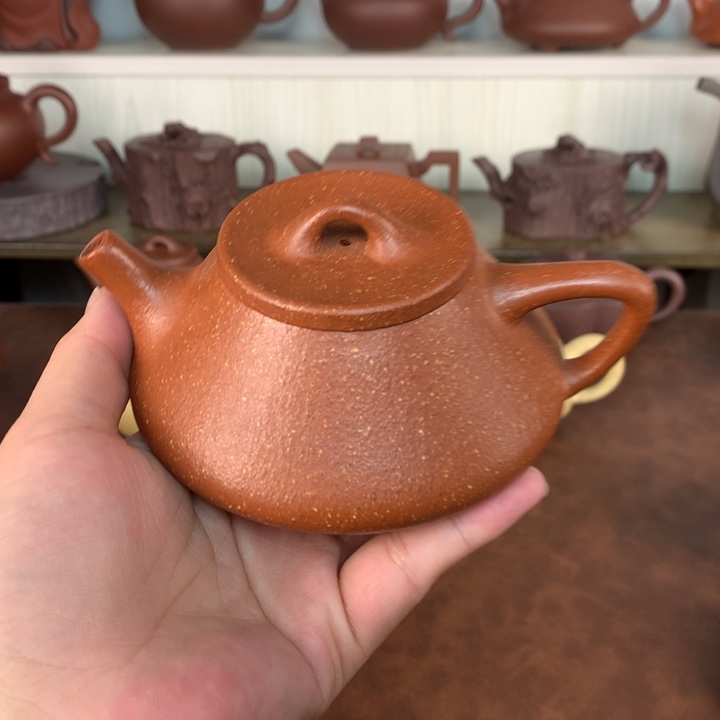 茶壶紫砂半手工红降坡容量150