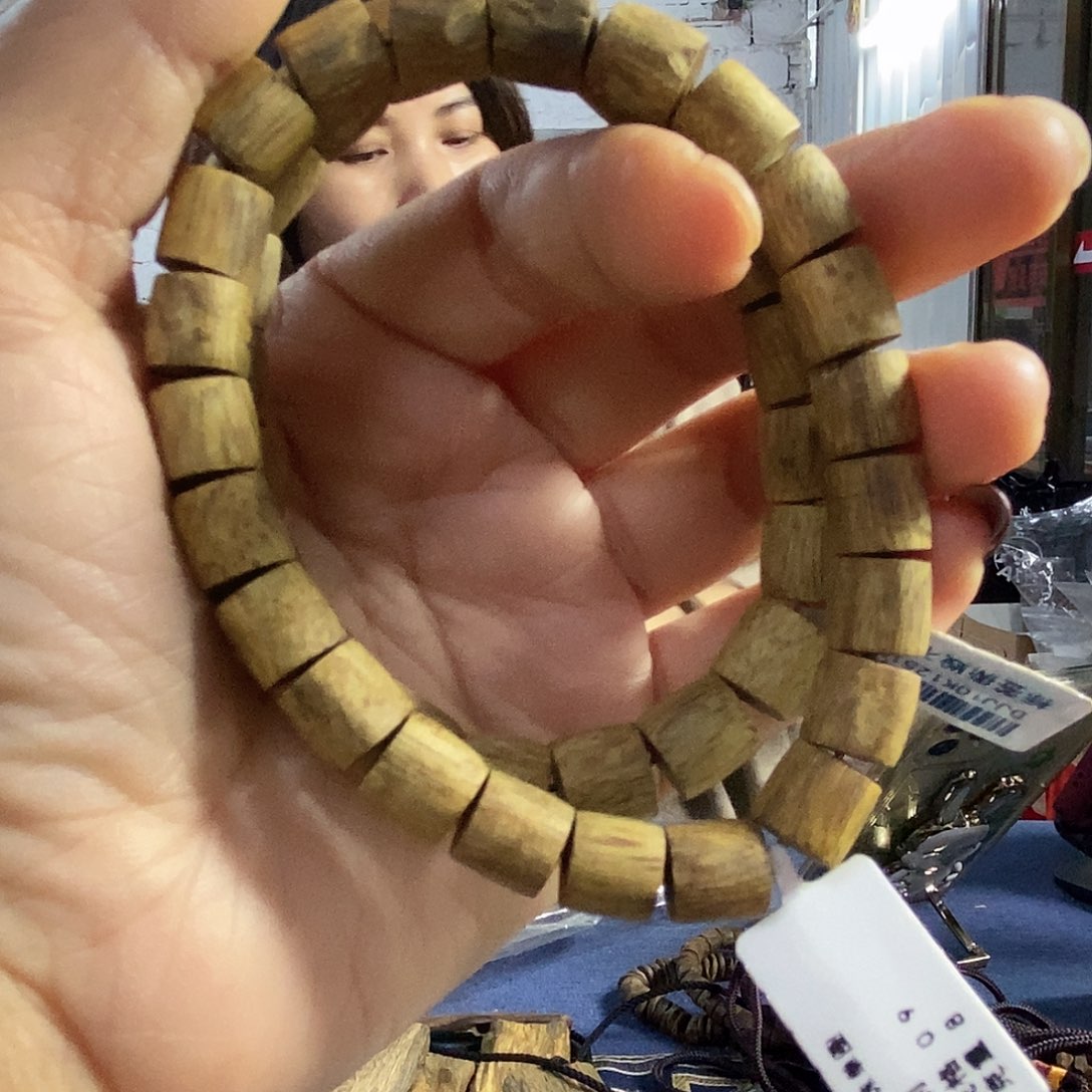 沉香手串棋楠乌身桶珠单圈0.8/5克+多样性发一