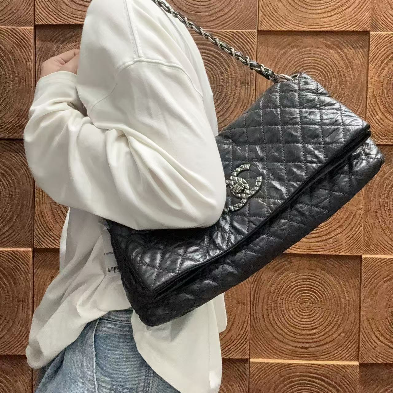 95新 Chanel/香奈儿 【蕾】 87 05139 黑色单肩斜挎包