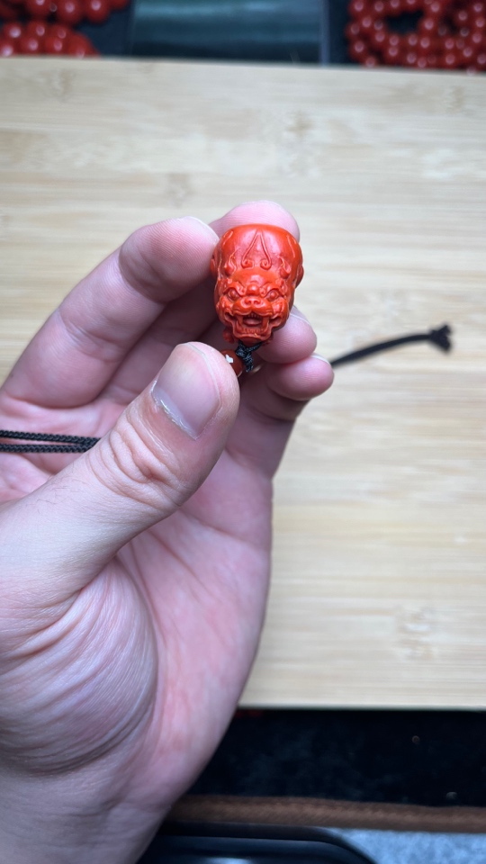 川料貔貅满肉辣椒红吊坠
