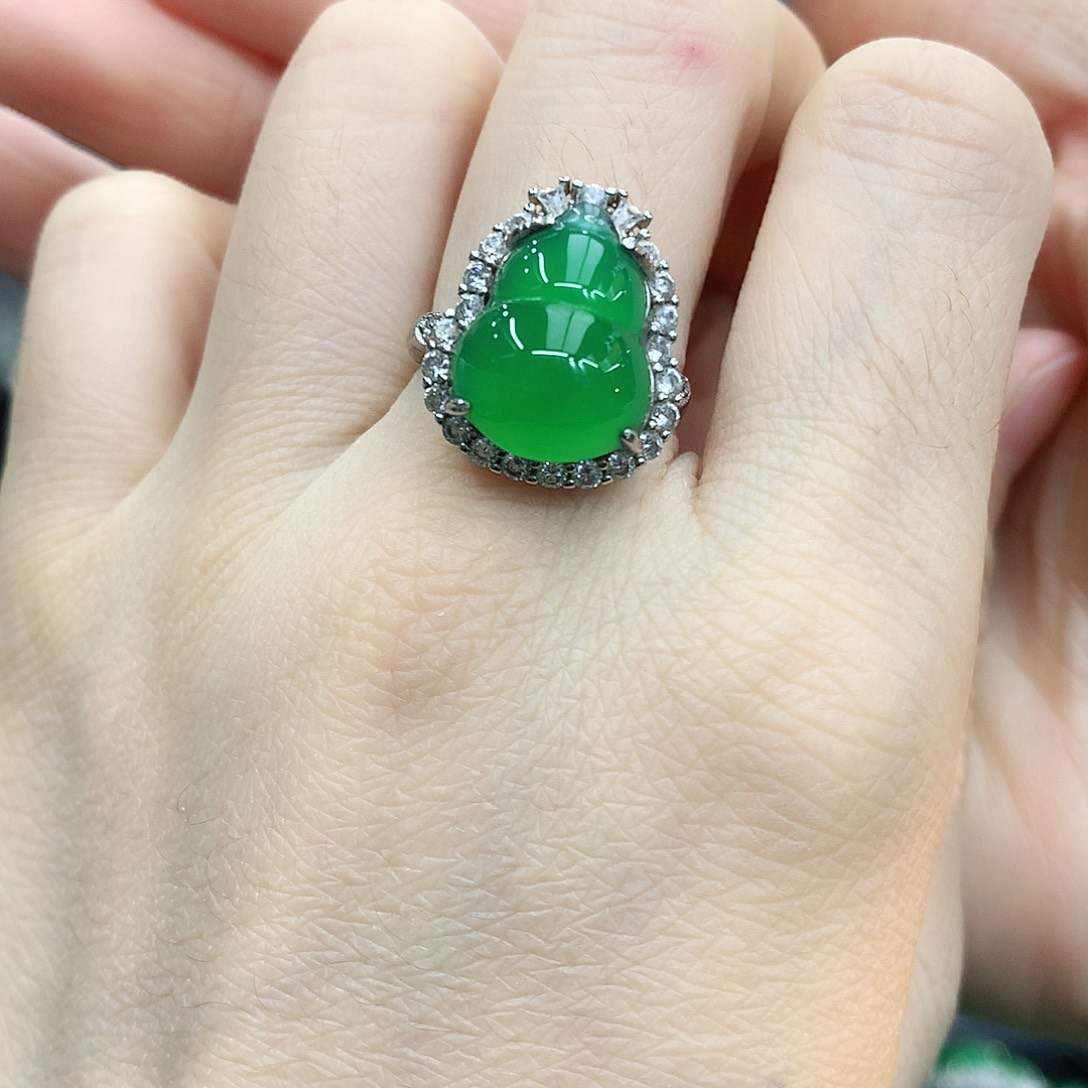 银S925镶嵌戒指玛瑙/玉髓