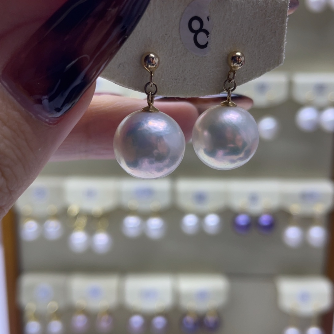 淡水珍珠耳饰银S925镶嵌