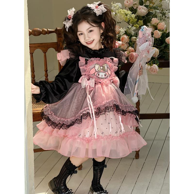 【85368冬款】可爱风长袖千金风加绒女童蓬蓬裙连衣裙公主裙公主风