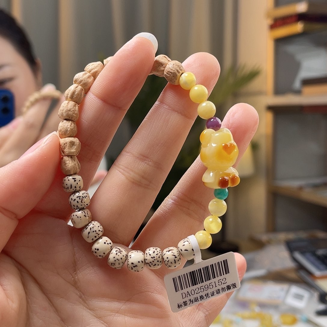 琥珀颈饰未镶嵌蜜蜡手串