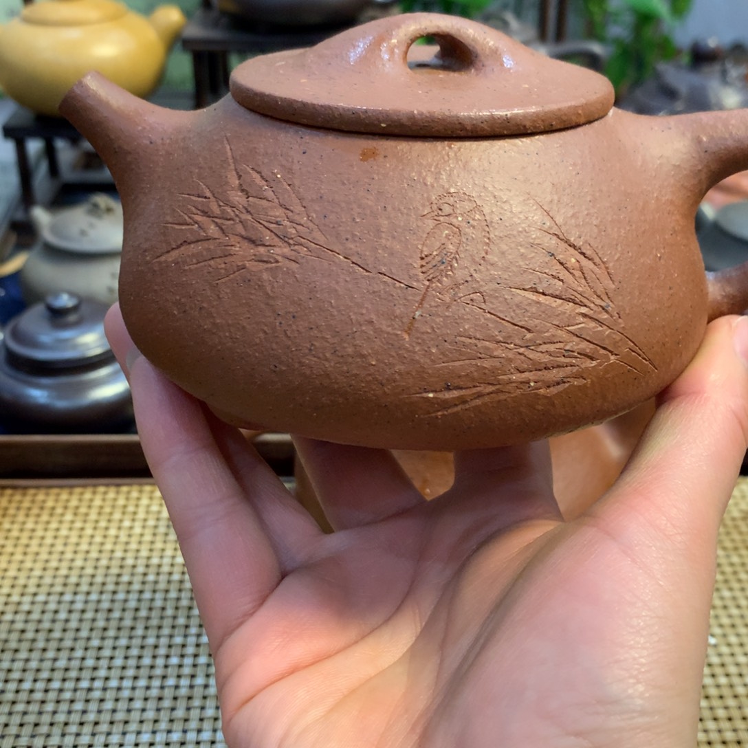 紫砂茶壶宜兴原矿老朱泥360cc