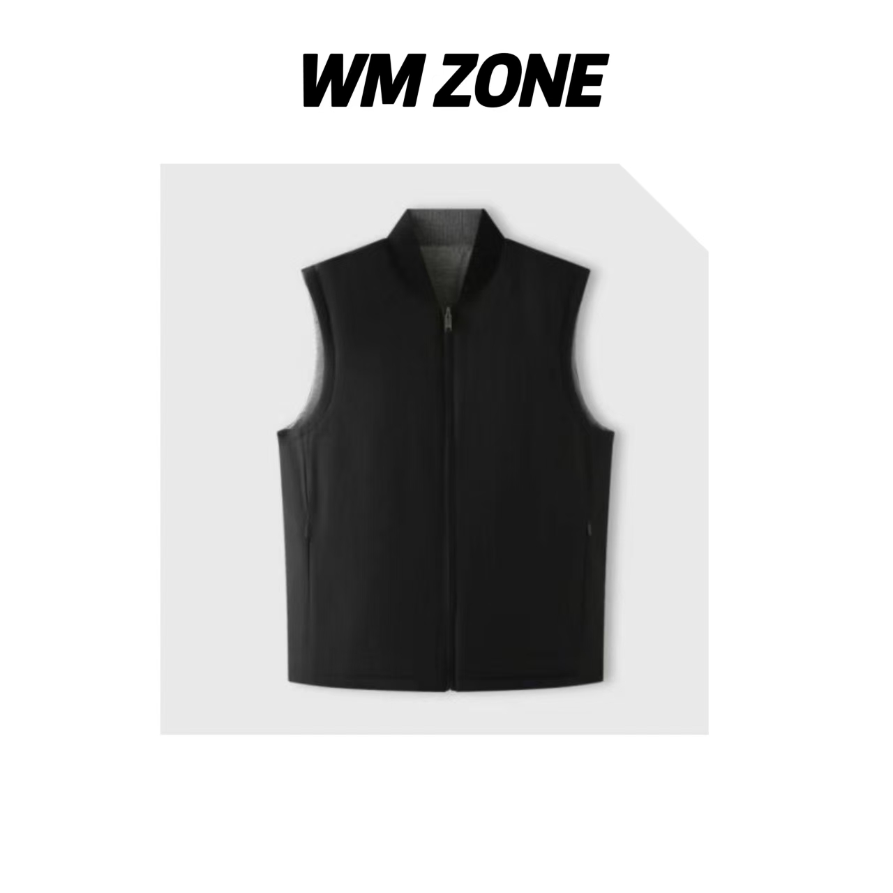 WM 4166 双面穿男士商务棒球领马甲