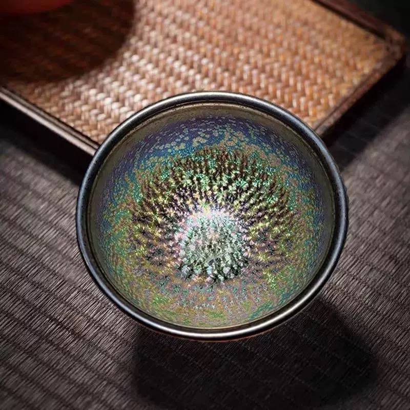 将军彩钻窑变建盏主人杯