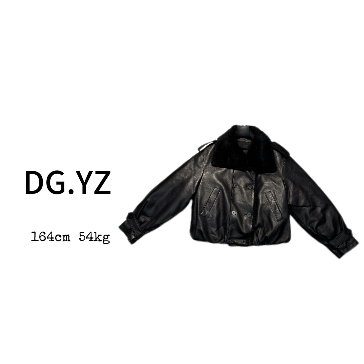 【樱子家】3204F秋冬翻领斜插口袋鹅绒皮毛一体外套