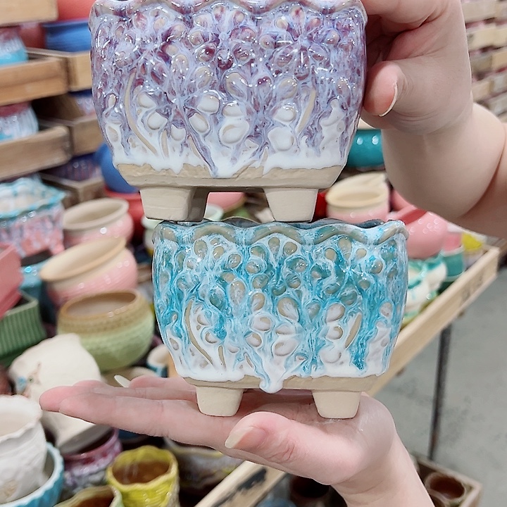 有孔，凑单福利满10元发货陶瓷多肉花盆！