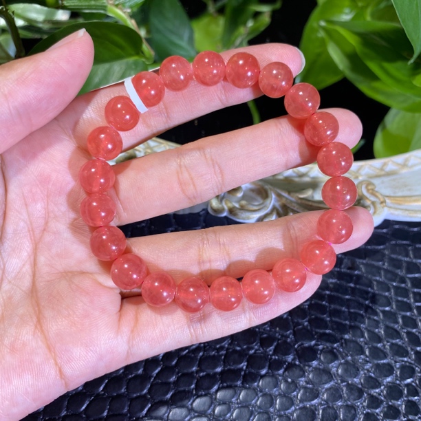 高品红纹石单圈9mm左右手串