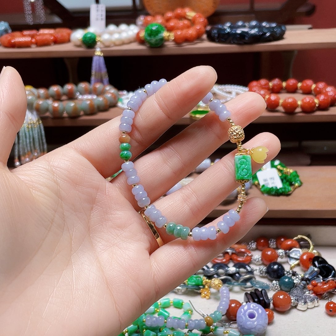 心***界翡翠未镶嵌手链饰品