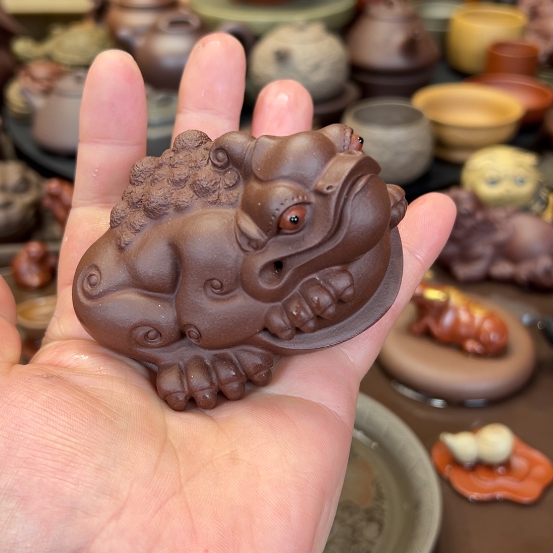 茶宠紫砂紫砂金蟾 微瑕