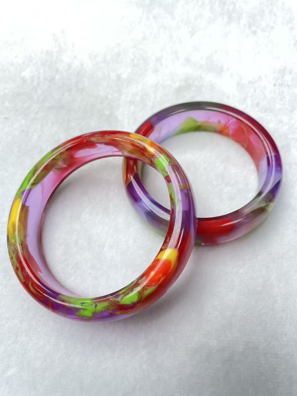 Q典藏品  七彩正圈高端手镯美观大气美轮美奂尽显魅力