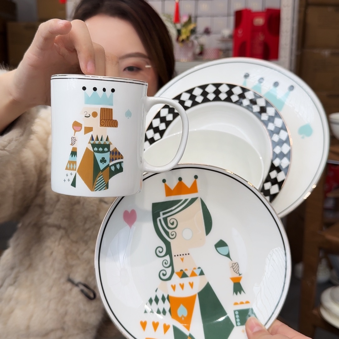 骨瓷高骨五件套(2个包裹发货）外贸高骨