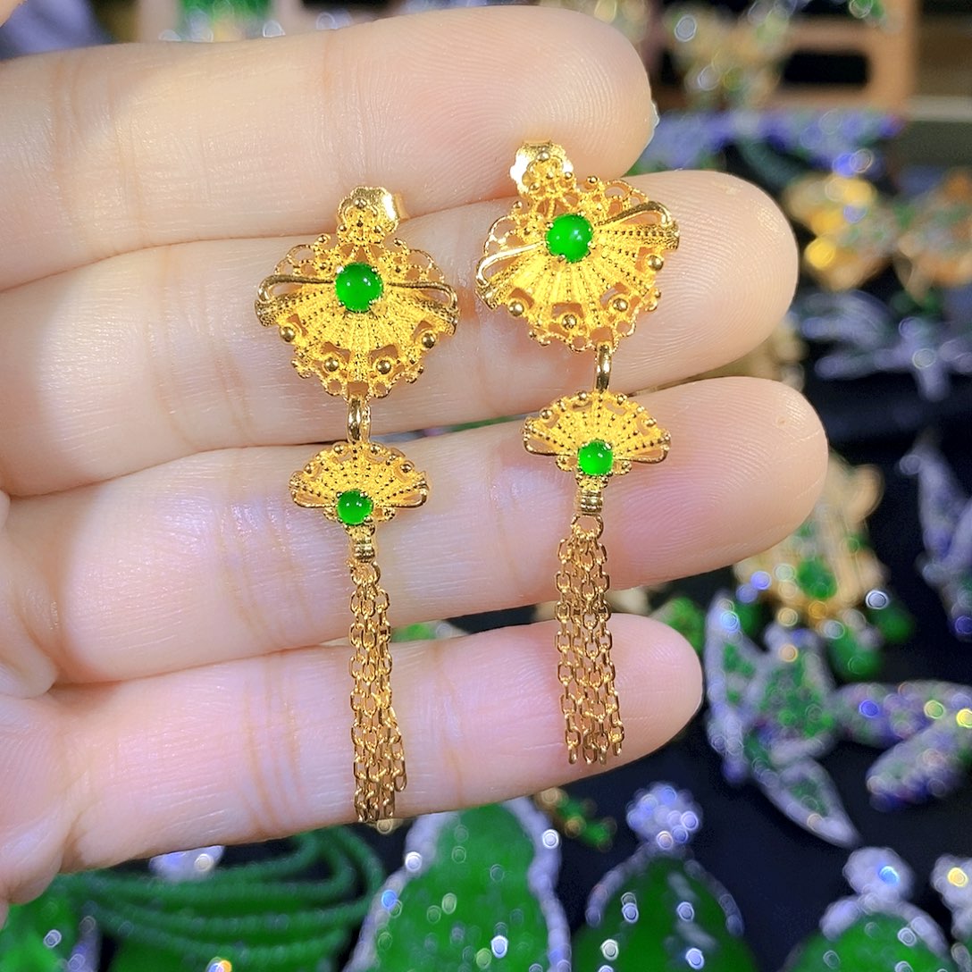 吊坠(不含链)银S925镶嵌翡翠