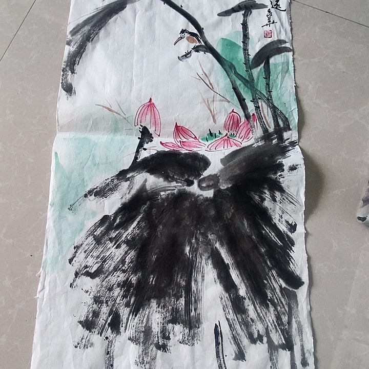 国画四尺四开手绘花鸟