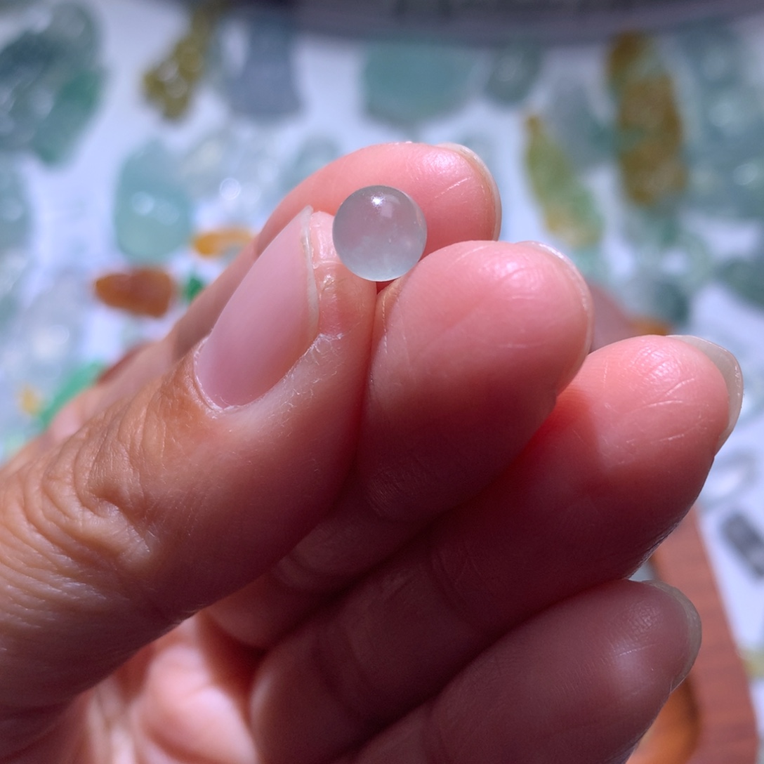 定制翡翠未镶嵌高冰卡6➕圆珠