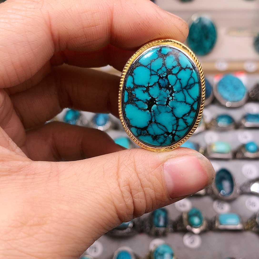 绿松石挂件银S925镶嵌