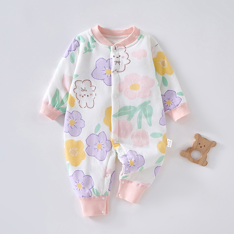 【扣码专用01】婴儿衣服秋冬款40g薄棉哈衣蝴蝶衣连体衣服