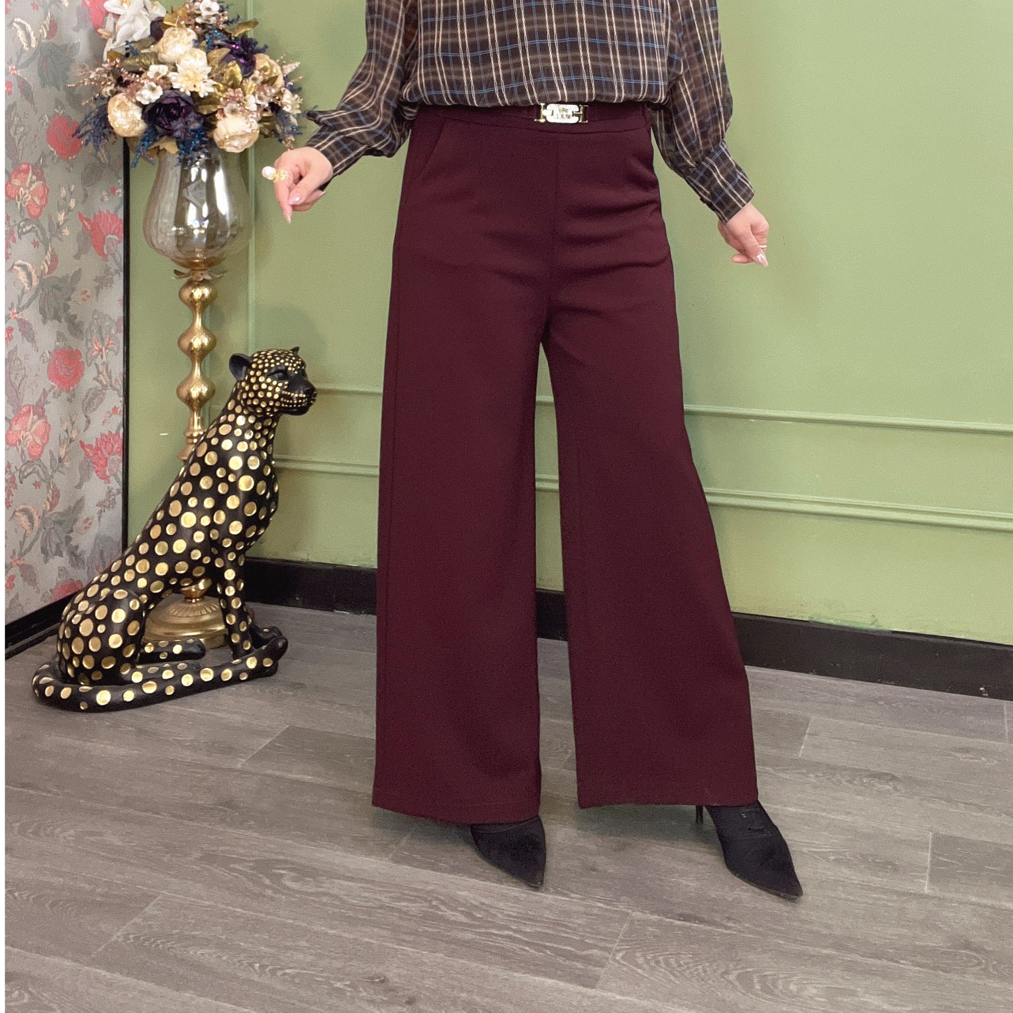 【包邮】高腰瑞丽风阔腿裤秋冬休闲裤百搭长裤女装#403