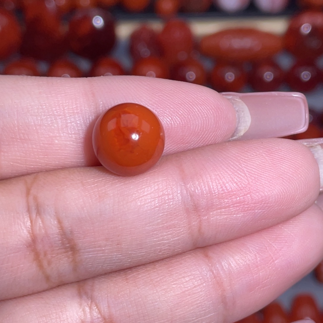 南红玛瑙未镶嵌瓦西圆珠卡11.3