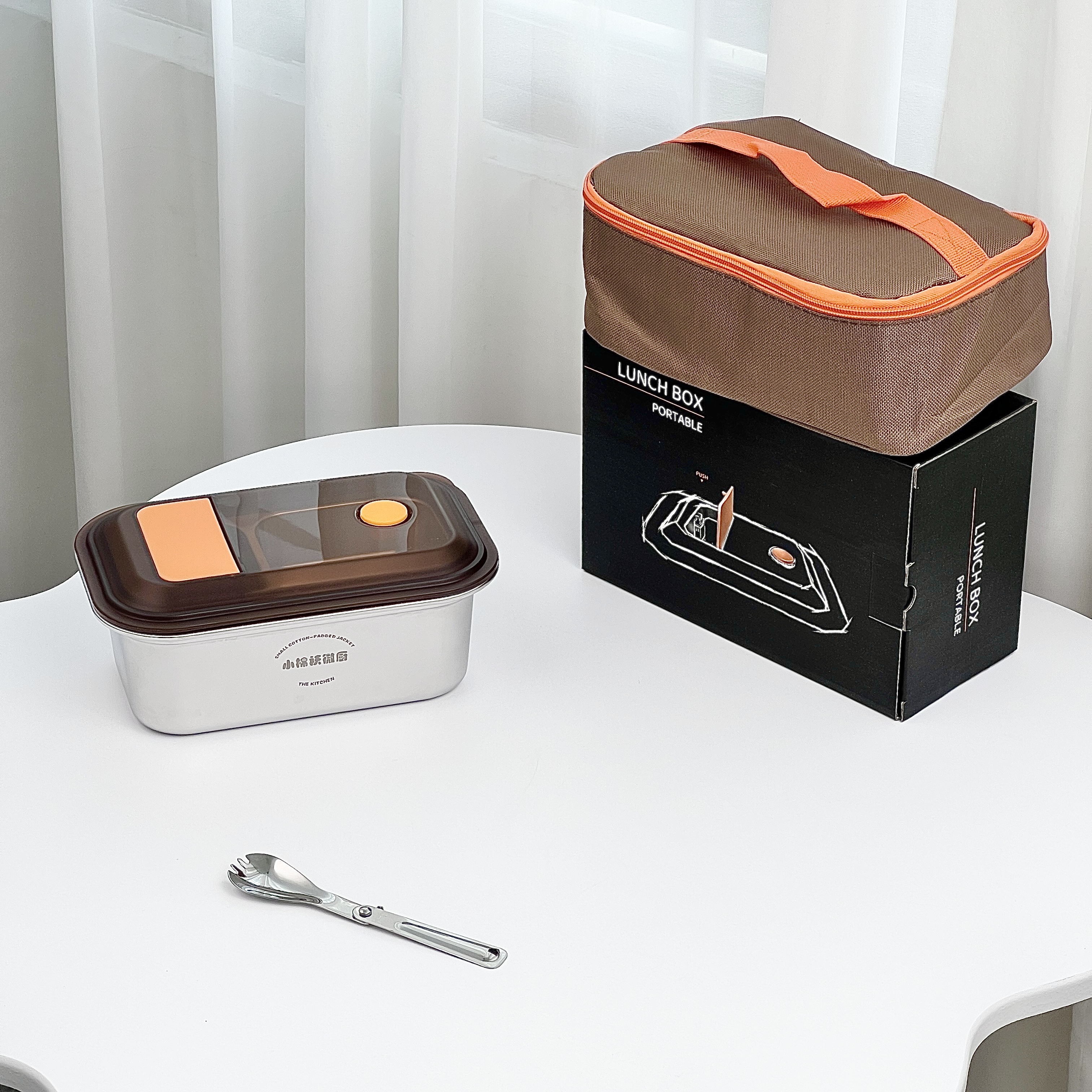 便携式饭盒套装304不锈钢保温保鲜便当盒分格饭盒带保温袋套装