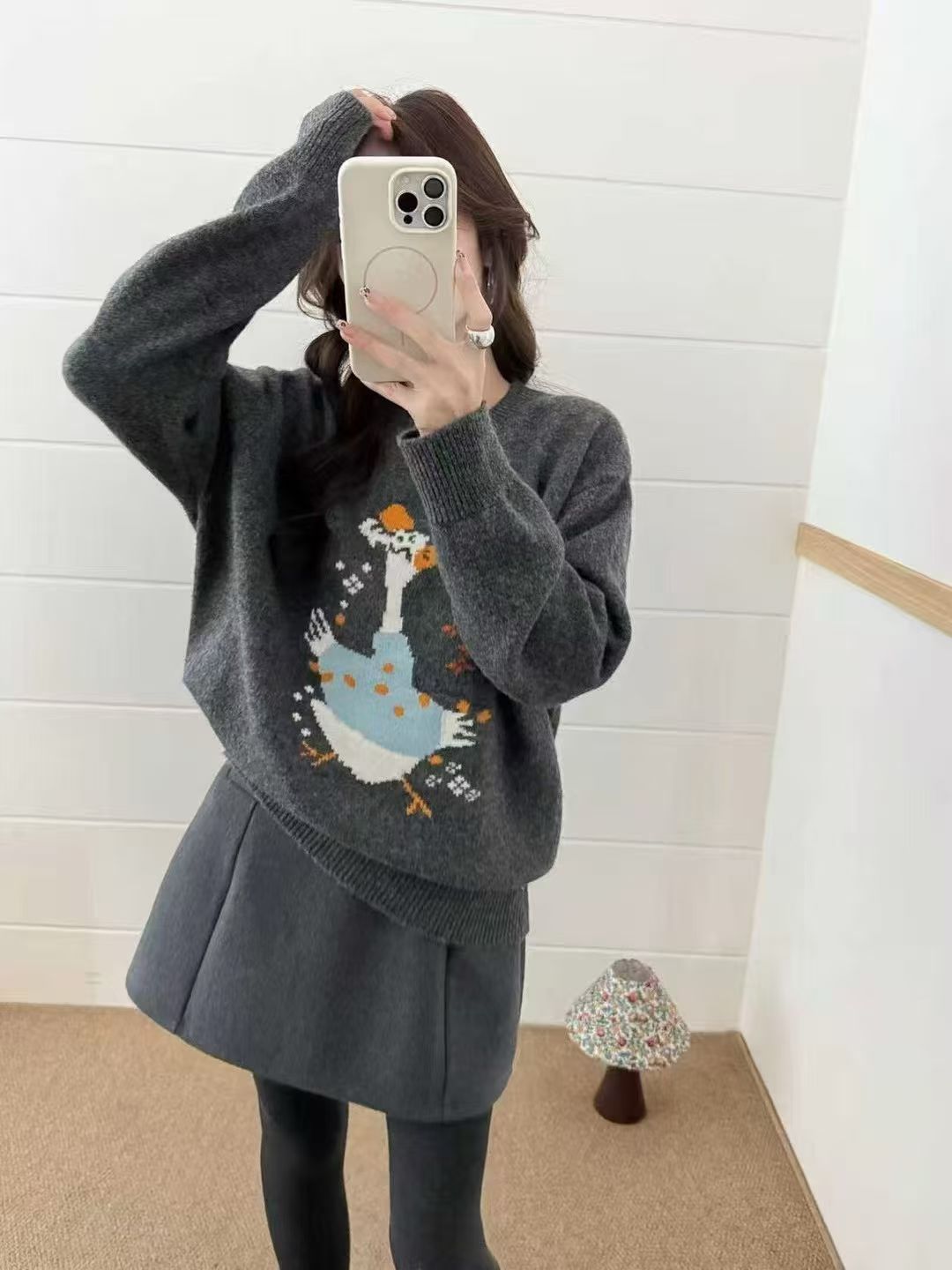 NIIINS 秋冬重工小香风衫针织衫毛针织衫