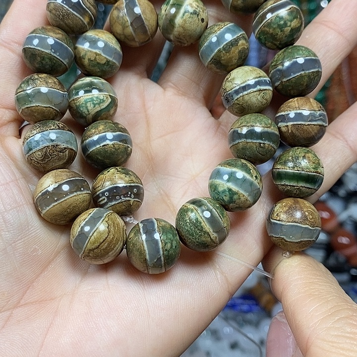 玛瑙/玉髓未镶嵌珠宝半成品复古一线玛瑙卡13.5mm