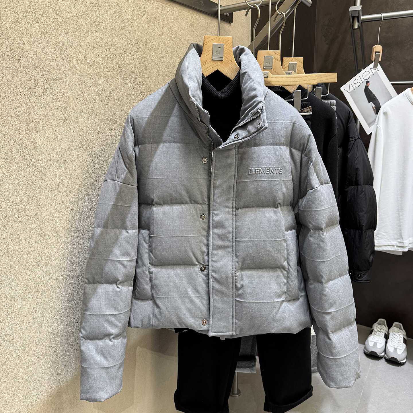 261克充绒！奢级尖货！气质灰 龟背设计！90白鸭绒男士立领羽绒服